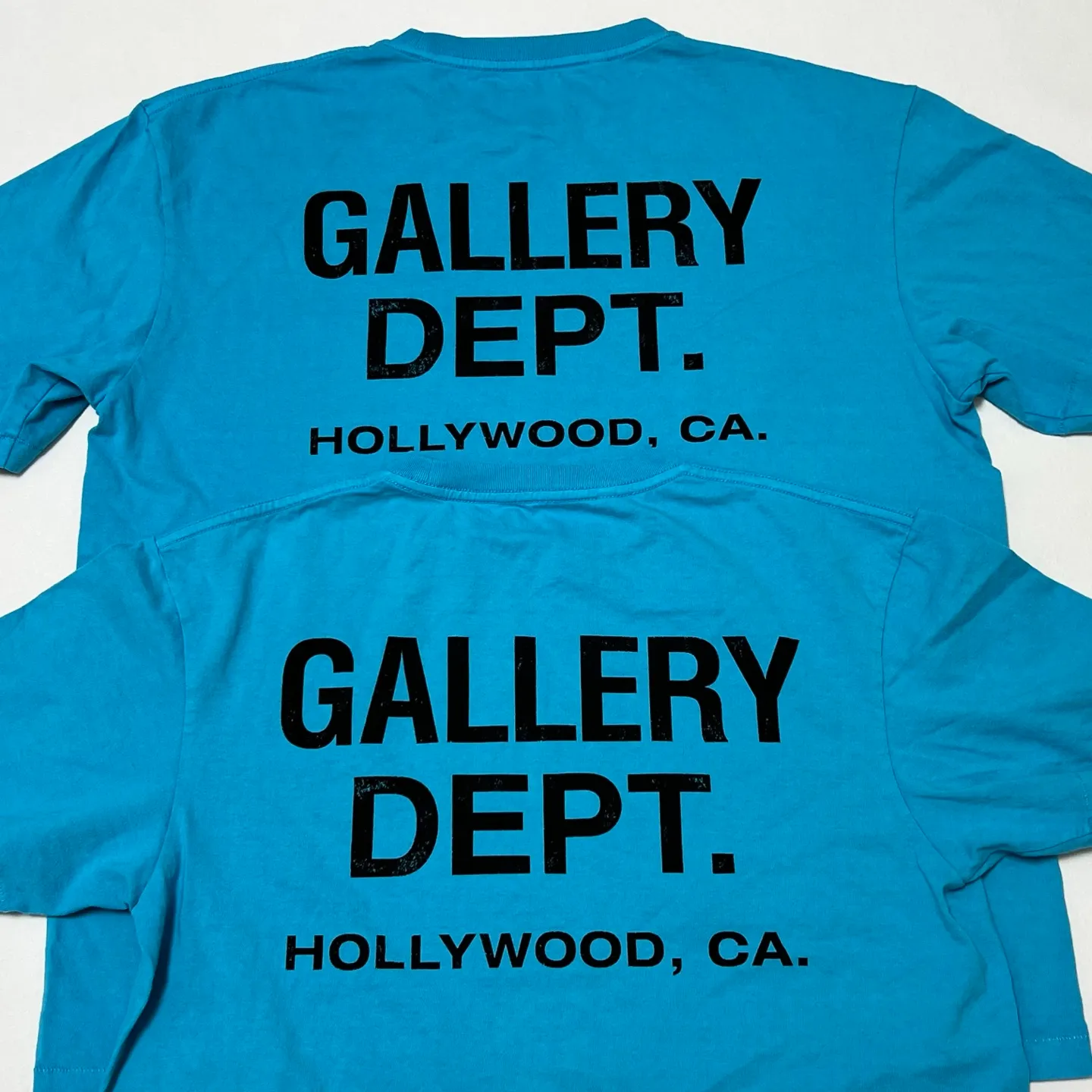 Pattern comparison GALLERY DEPT. FRENCH TEE/LIGHT TEAL Lake Blue French Lake Blue S-XL Summer dopamine color American retro Original consistent OE yarn bobbin fabric Garment dyeing Printing heavy wash water distressing simulated natural distressing effect Correct accessories Top purchasing level